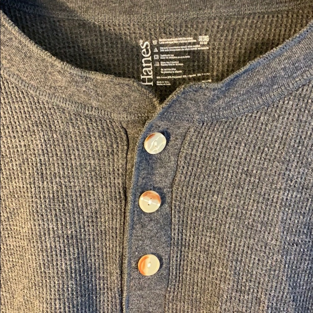 Hanes Long Sleeves Thermal Shirt, Man Size 3X/3XG